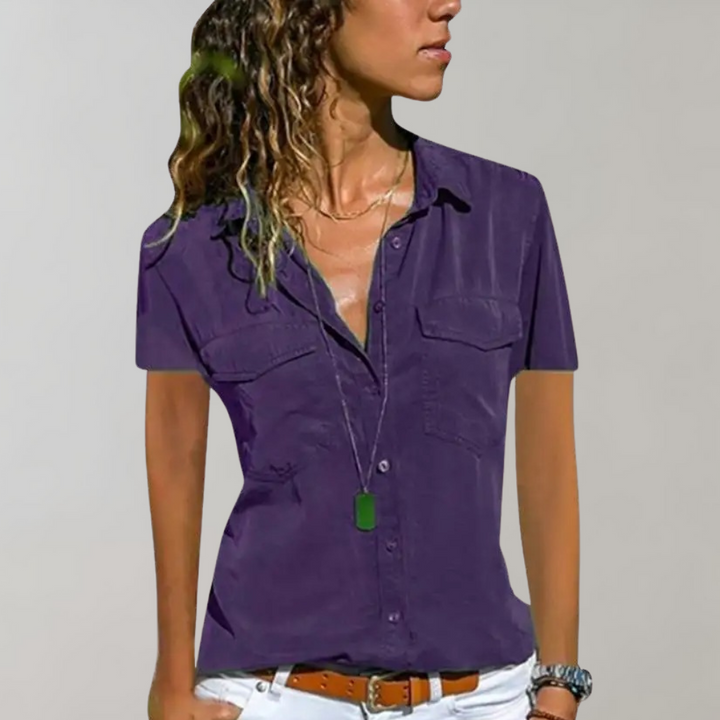 Women's stylish short sleeve blouse - Aurora Collection