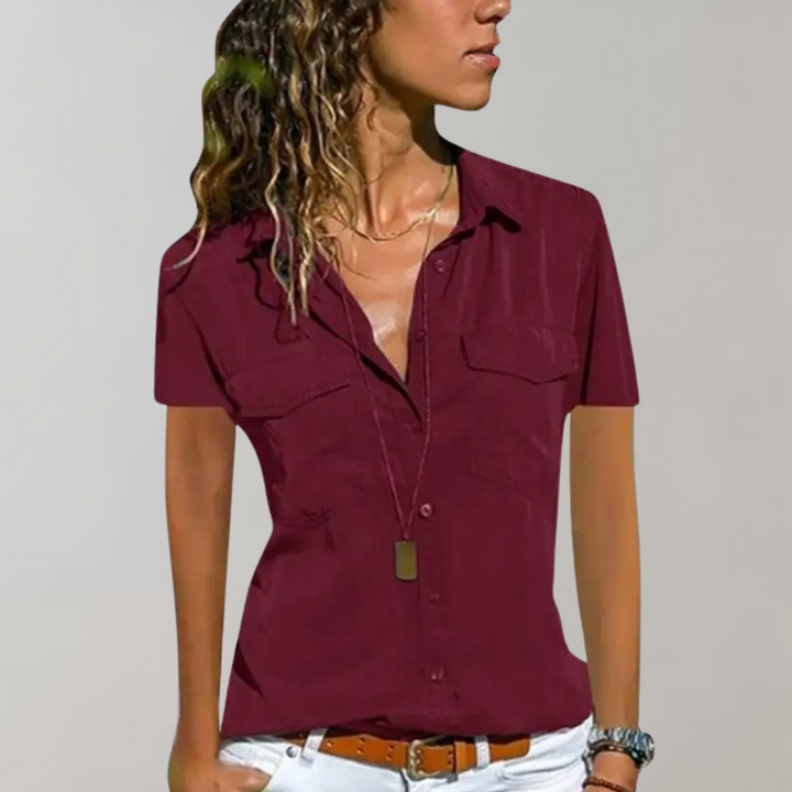 Women's stylish short sleeve blouse - Aurora Collection