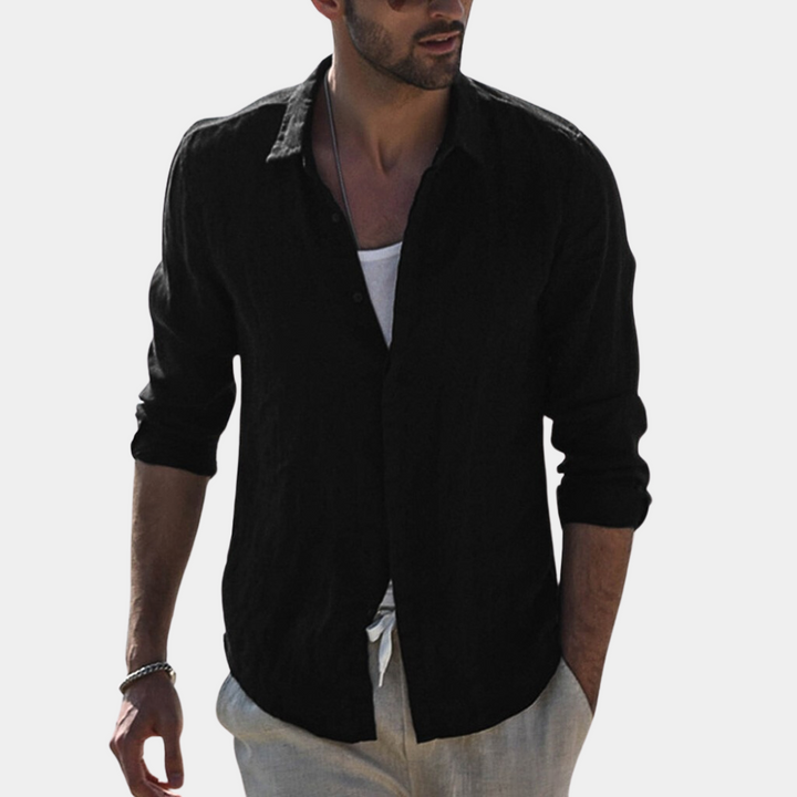 Stylish men's long sleeve shirt - Charles, perfect for smart casual ensembles.