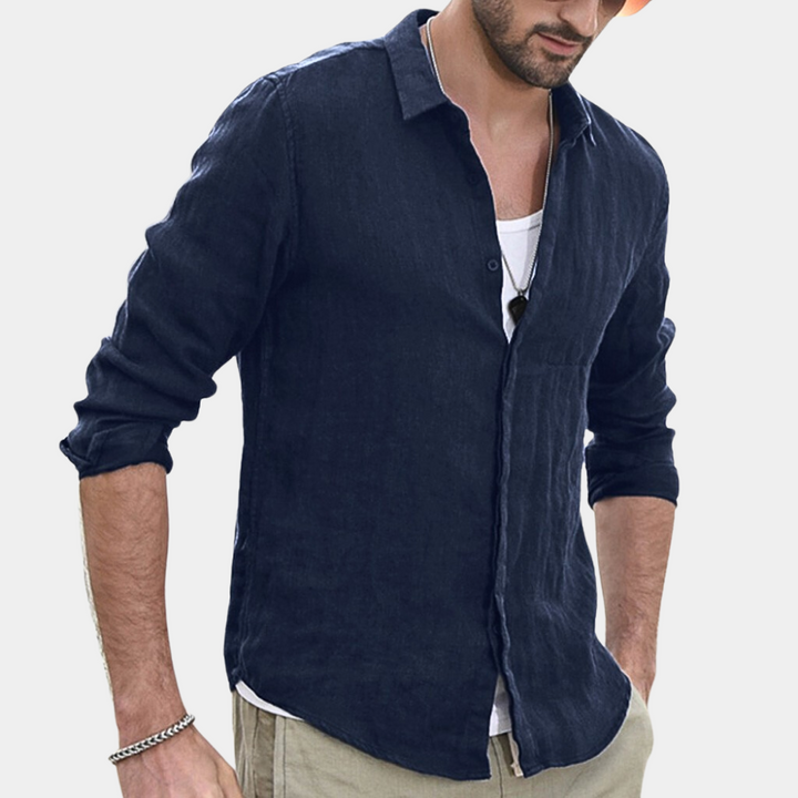 Stylish men's long sleeve shirt - Charles, perfect for smart casual ensembles.