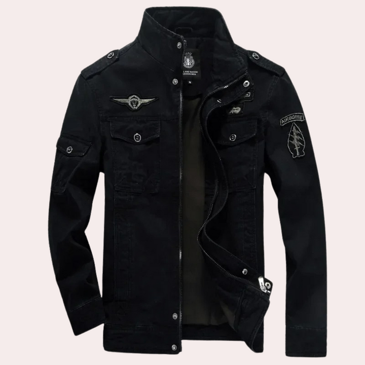 Dominico - Elegant chic windbreaker jacket with high zip ideal for everyday wear