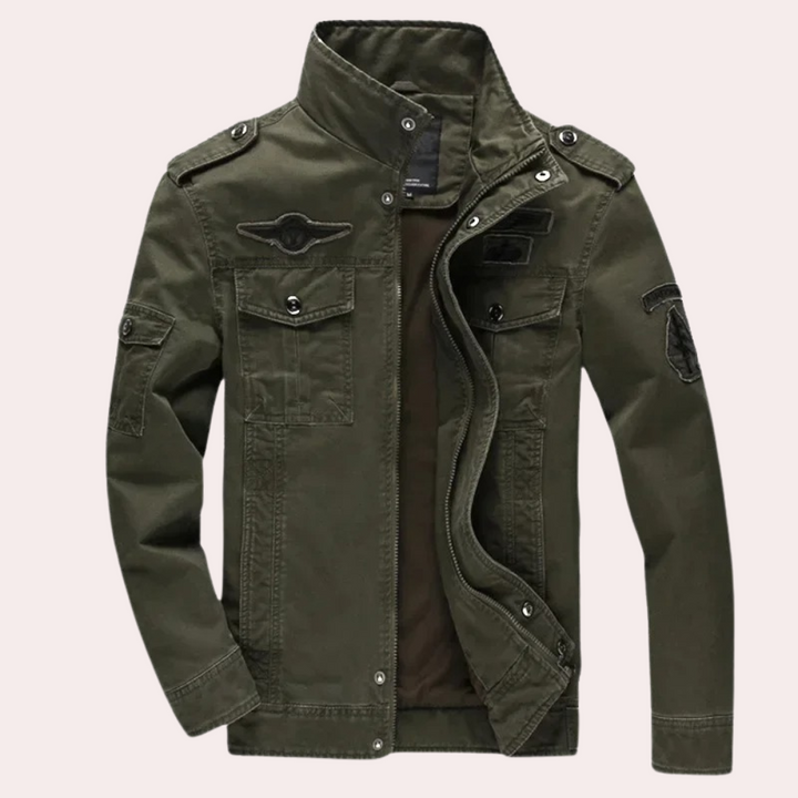 Dominico - Elegant chic windbreaker jacket with high zip ideal for everyday wear