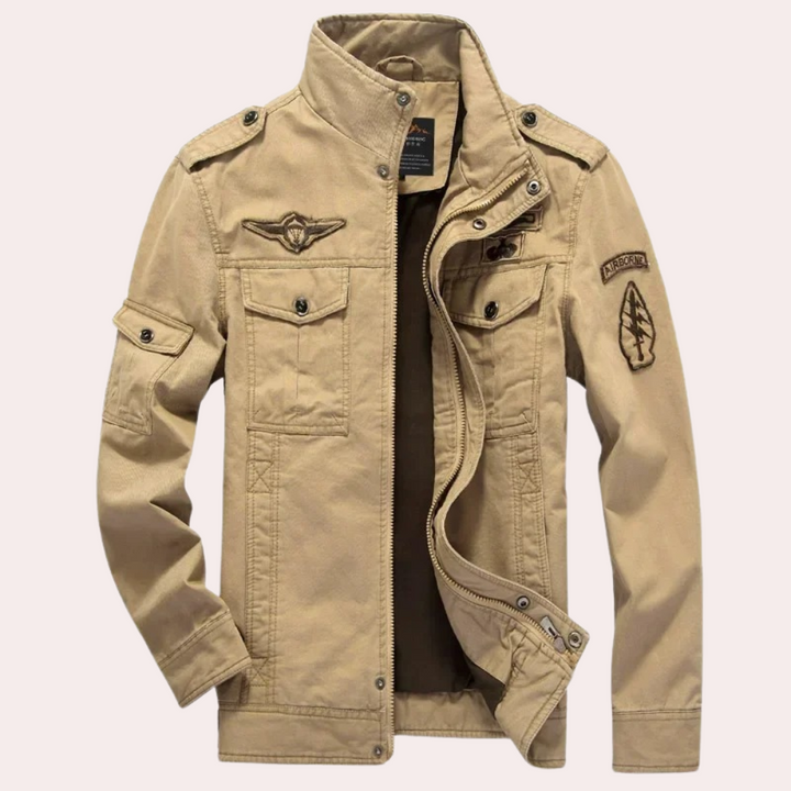 Dominico - Elegant chic windbreaker jacket with high zip ideal for everyday wear
