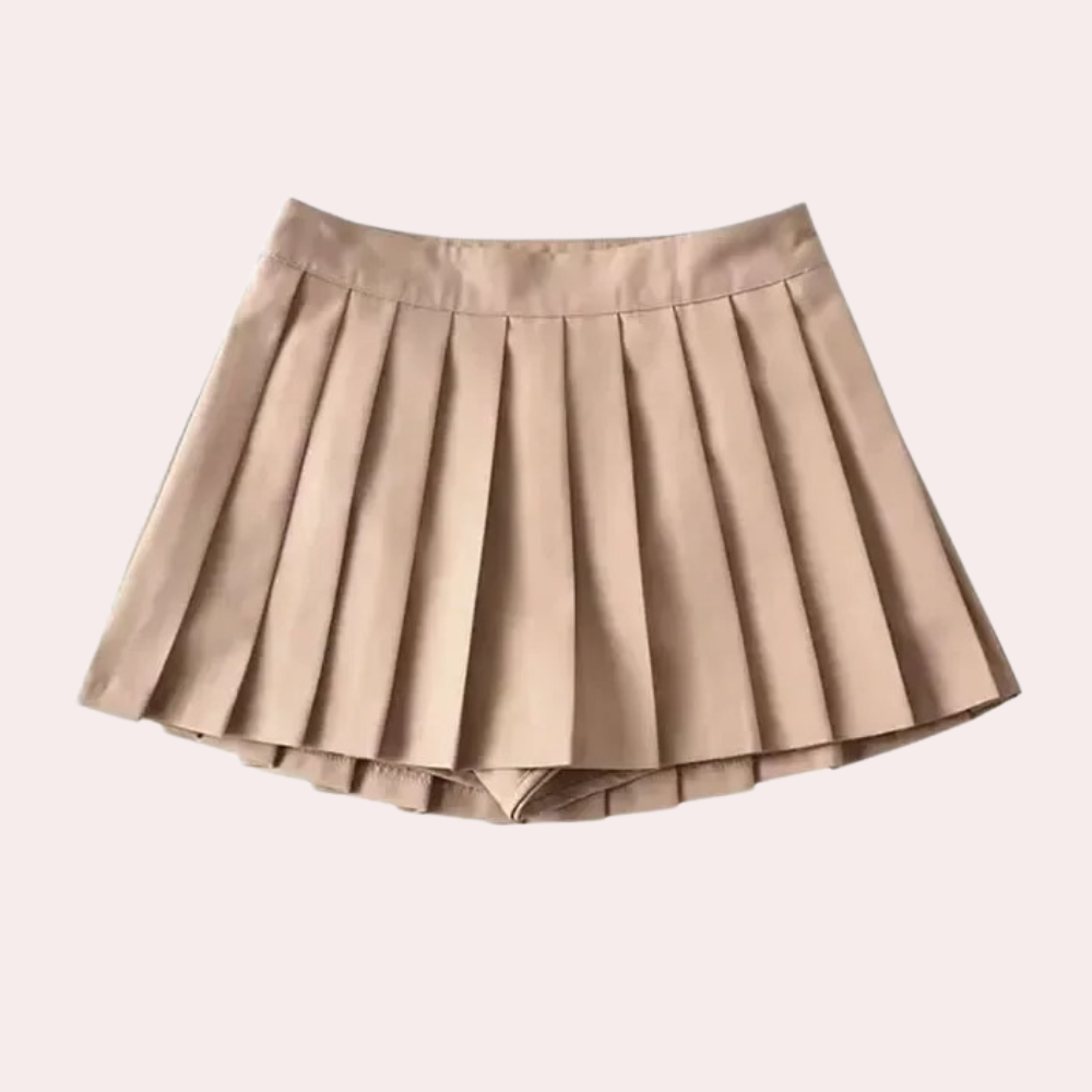 Luna - Women's stylish pleated skirt with elegant trim