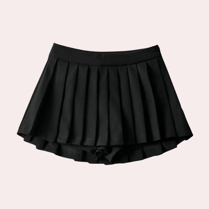 Luna - Women's stylish pleated skirt with elegant trim