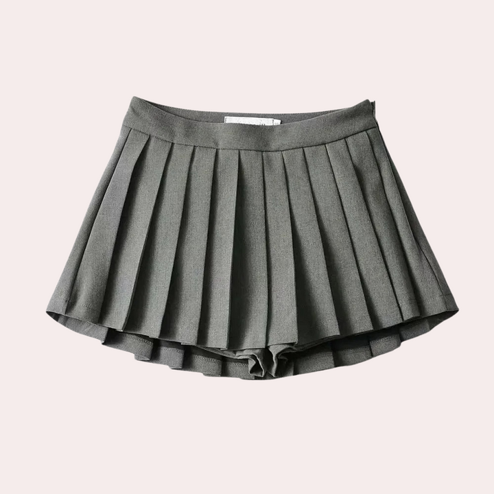 Luna - Women's stylish pleated skirt with elegant trim