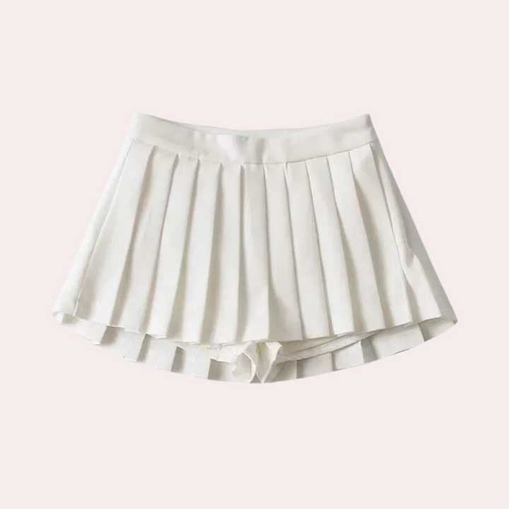 Luna - Women's stylish pleated skirt with elegant trim