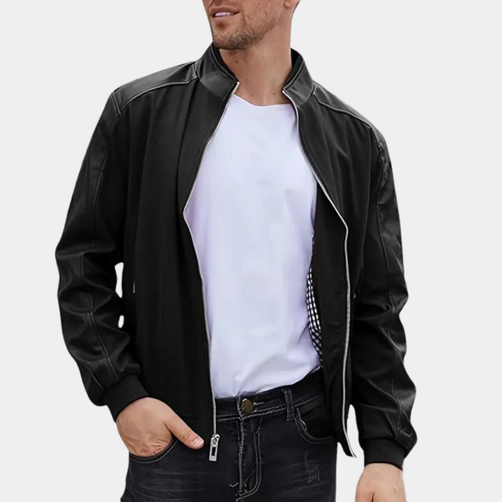 A stylish and comfortable bomber jacket for the fashionable man who knows his way around trends.