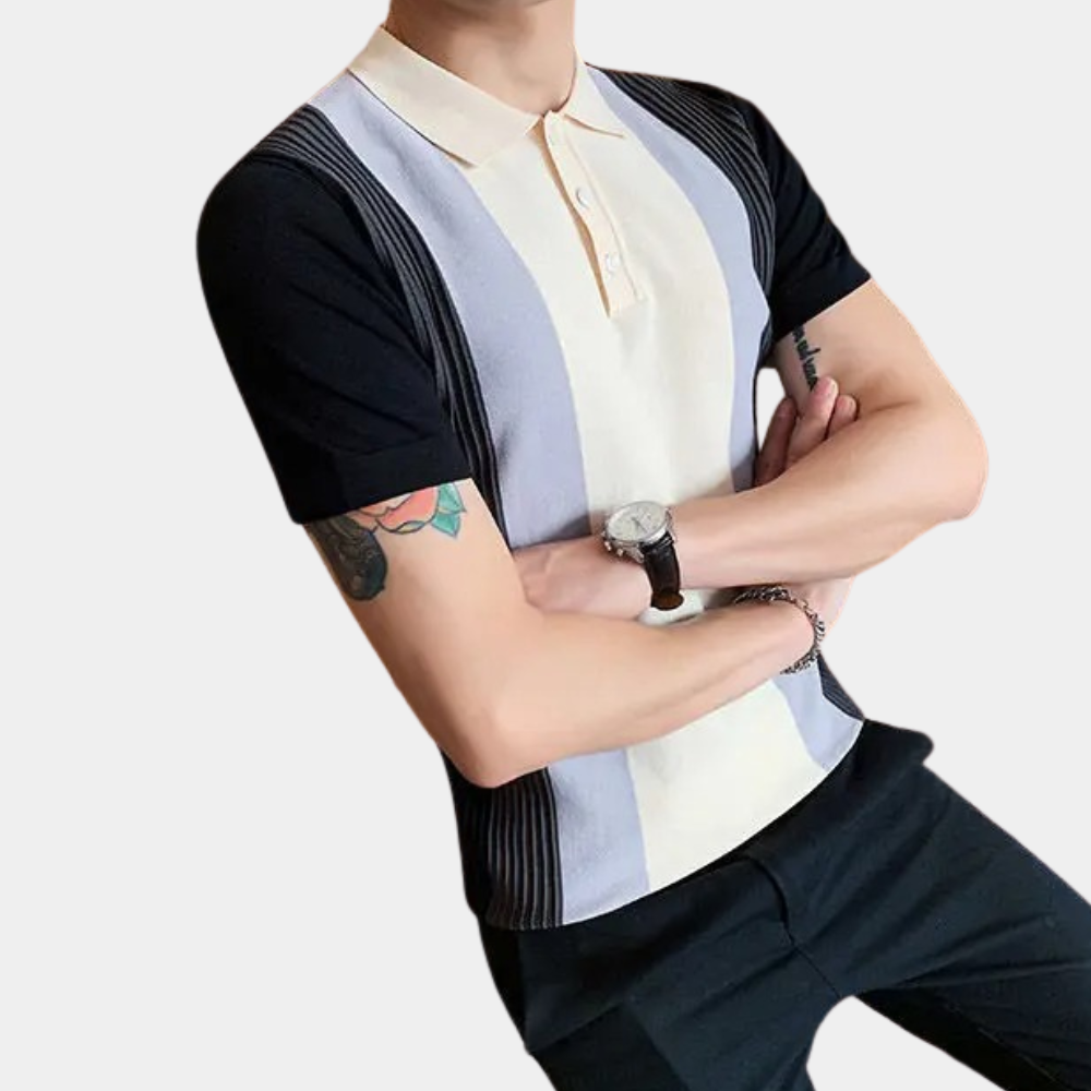 Elegant polo shirt with fashionable stripes for men - Jordin Collection