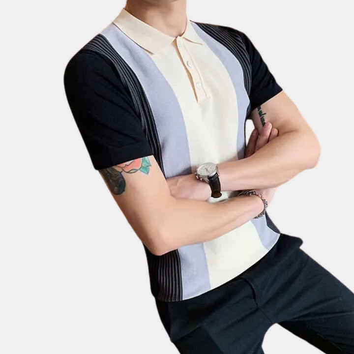 Elegant polo shirt with fashionable stripes for men - Jordin Collection