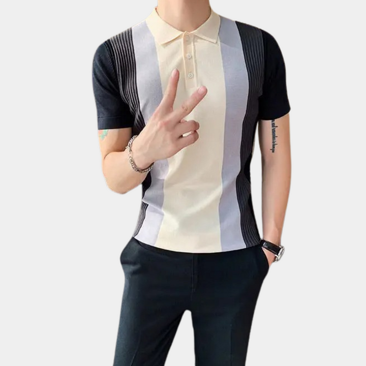 Elegant polo shirt with fashionable stripes for men - Jordin Collection