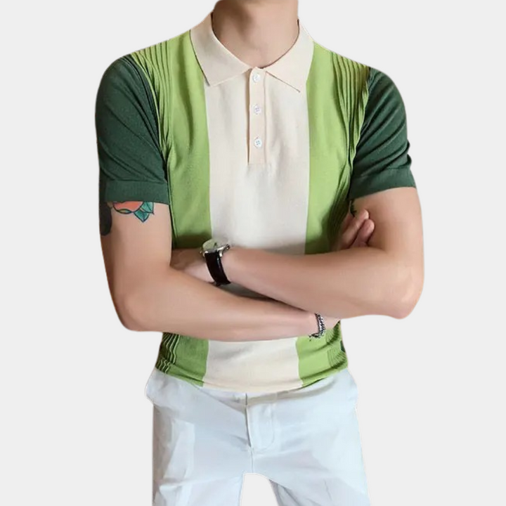 Elegant polo shirt with fashionable stripes for men - Jordin Collection