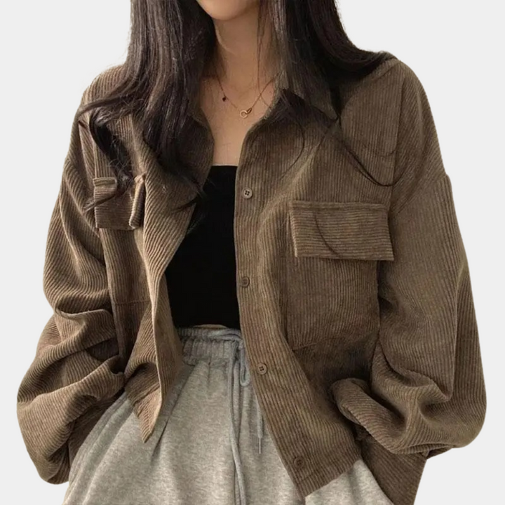 Elegant women's Cleena coat in corduroy - the perfect combination of style and comfort