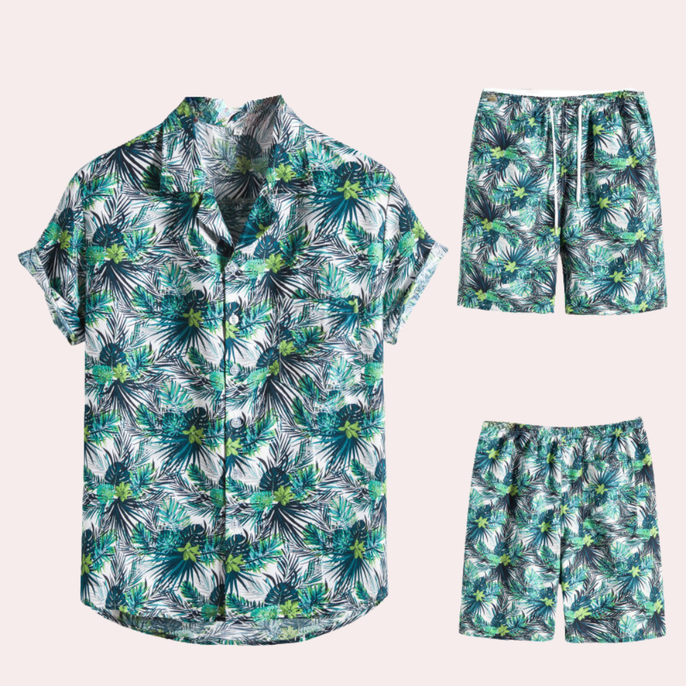 Amedeo - Elegant two-piece Hawaiian set for men