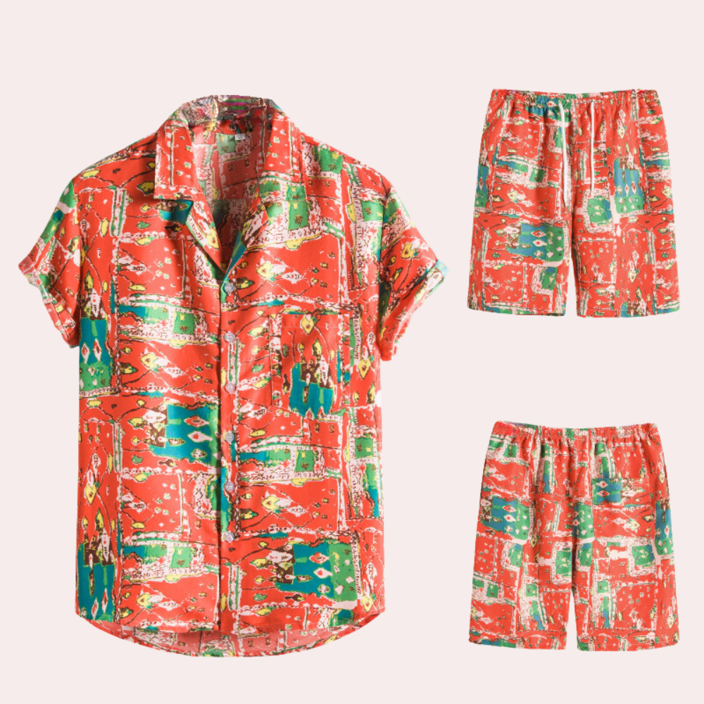 Amedeo - Elegant two-piece Hawaiian set for men