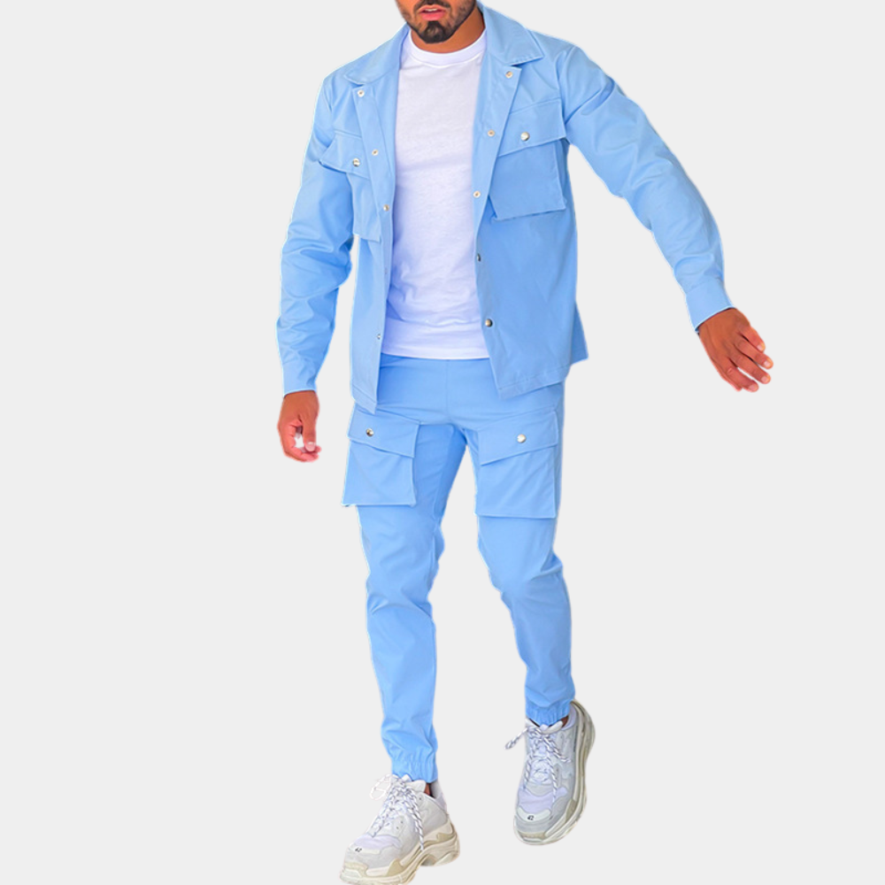 Pasquale - Elegant men's cargo suit set