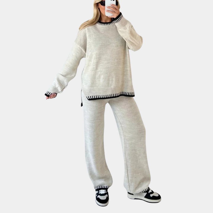 Eloisa - Stylish two-piece knit set for modern, classy women
