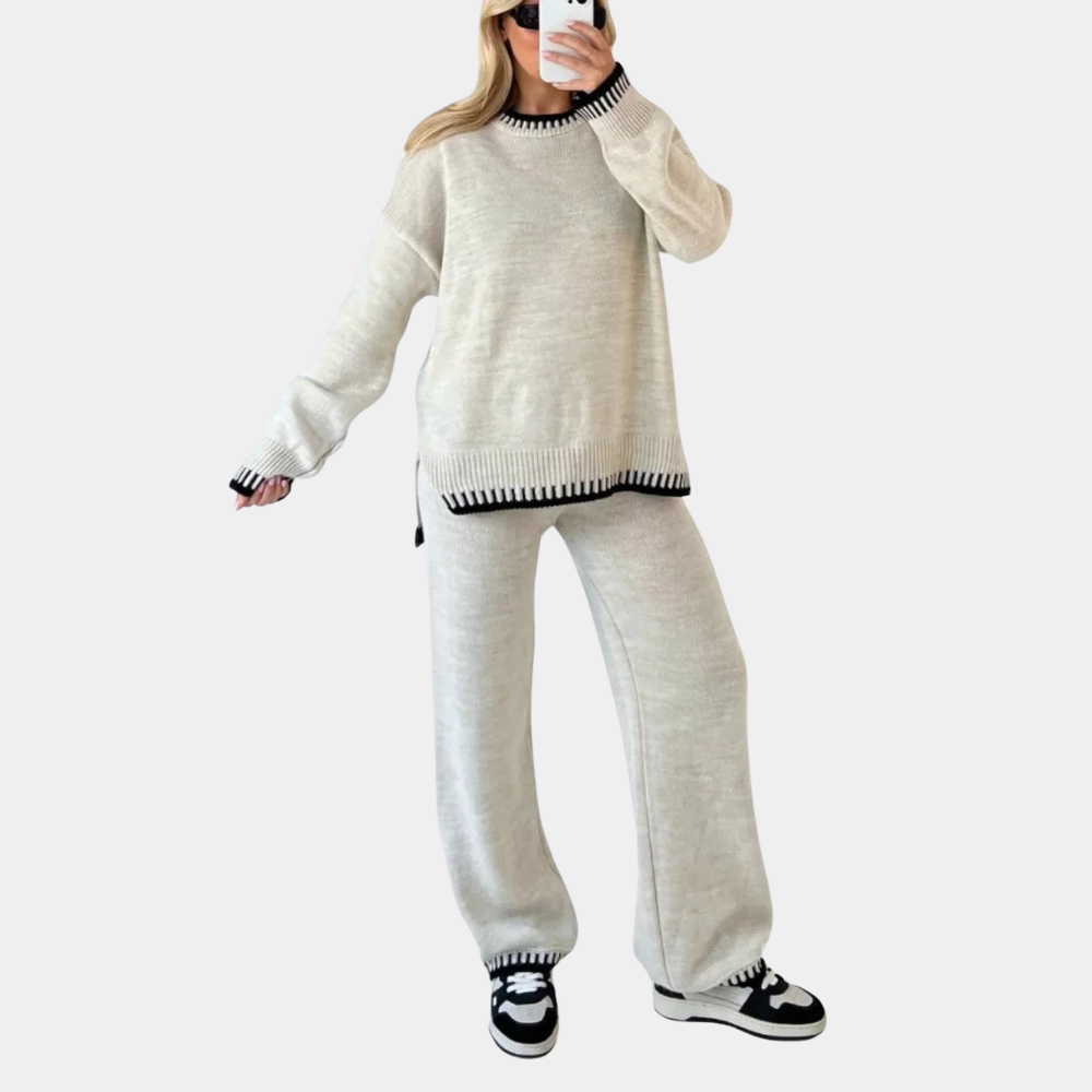 Eloisa - Stylish two-piece knit set for modern, classy women