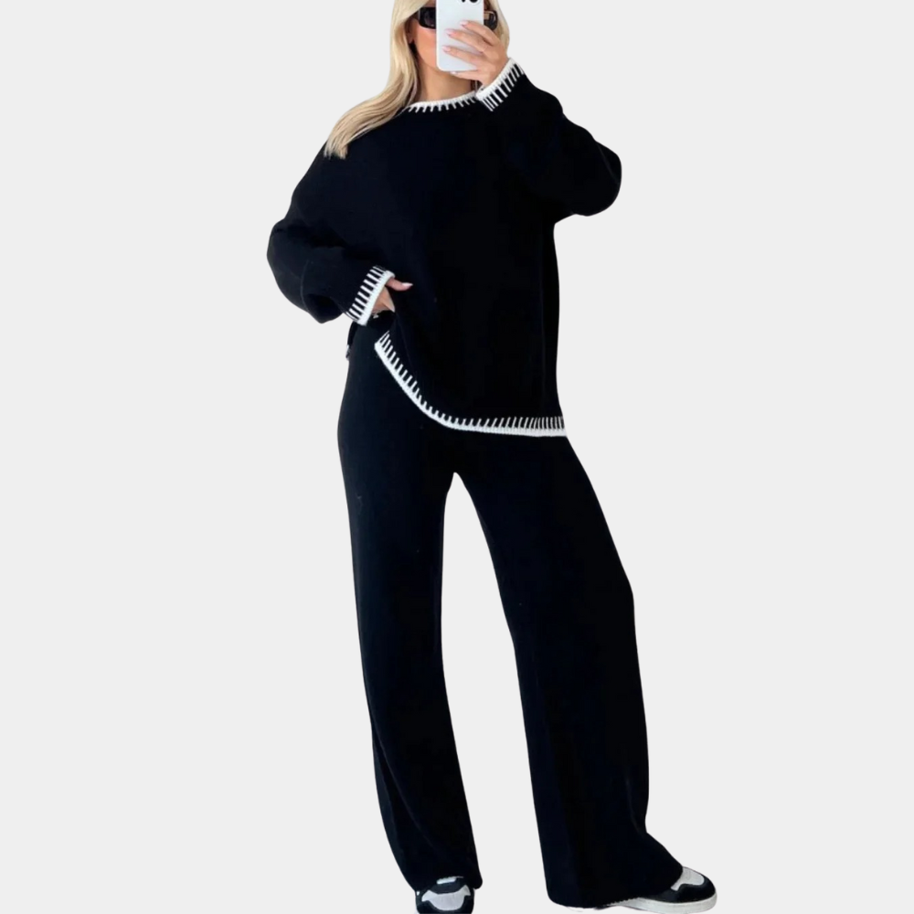 Eloisa - Stylish two-piece knit set for modern, classy women