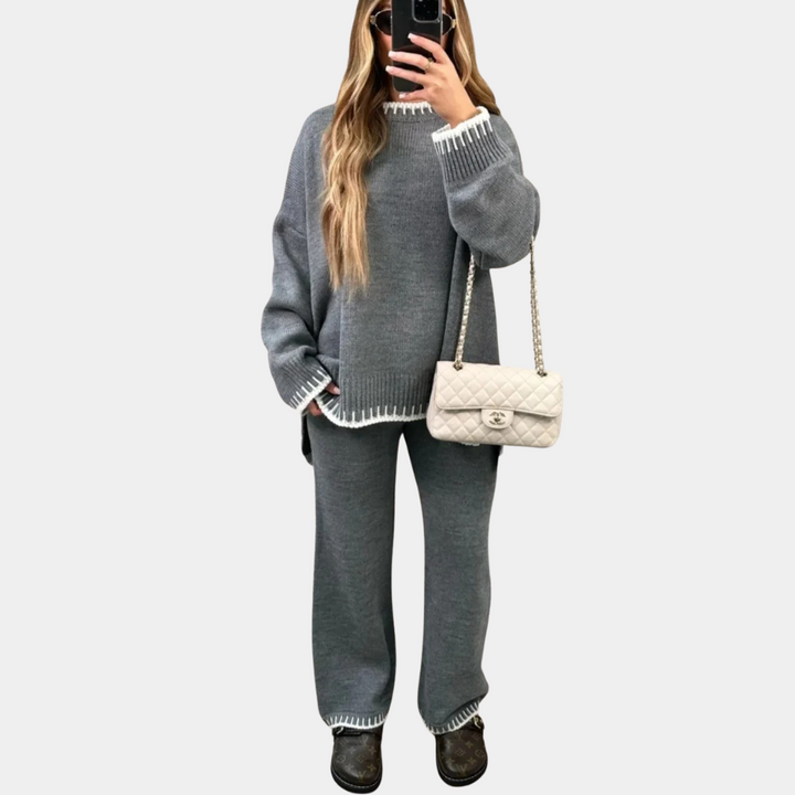 Eloisa - Stylish two-piece knit set for modern, classy women