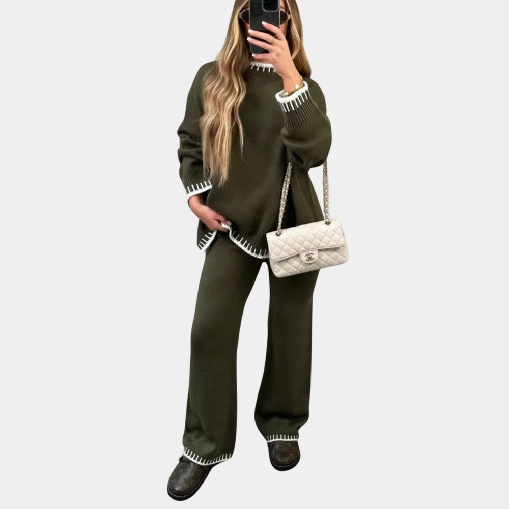 Eloisa - Stylish two-piece knit set for modern, classy women