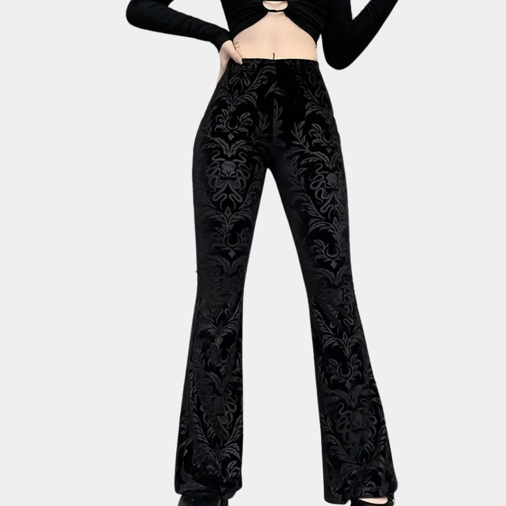 Edna - Elegant and fashionably tailored women's trousers with a fitted and flared cut.