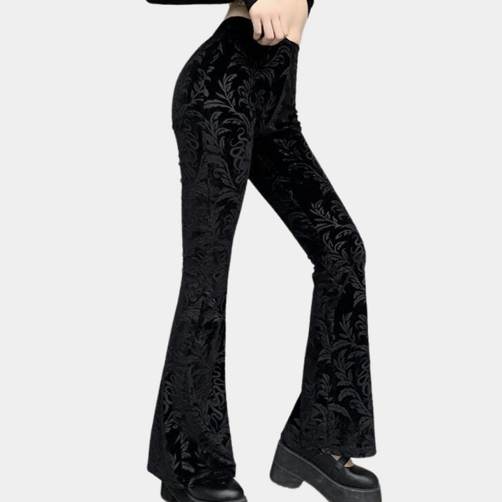 Edna - Elegant and fashionably tailored women's trousers with a fitted and flared cut.