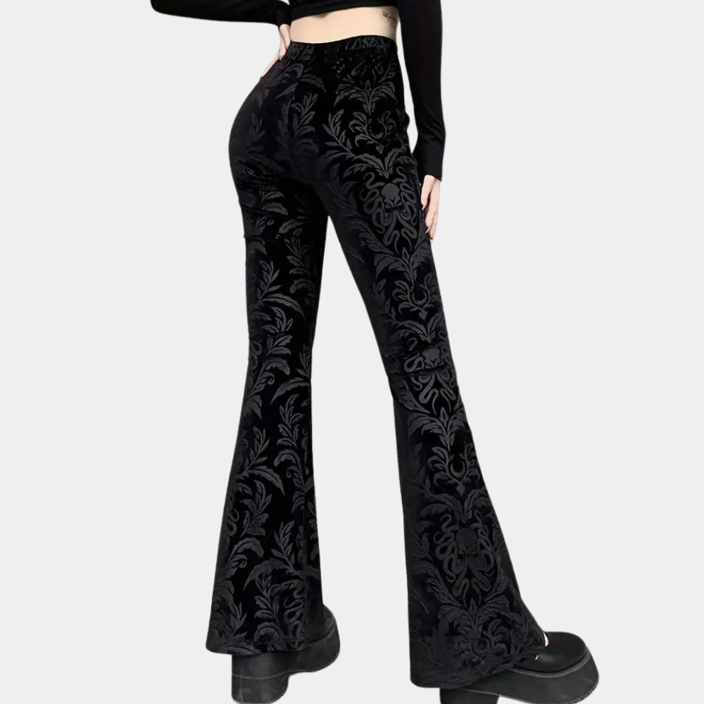 Edna - Elegant and fashionably tailored women's trousers with a fitted and flared cut.