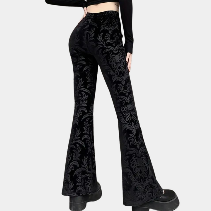 Edna - Elegant and fashionably tailored women's trousers with a fitted and flared cut.
