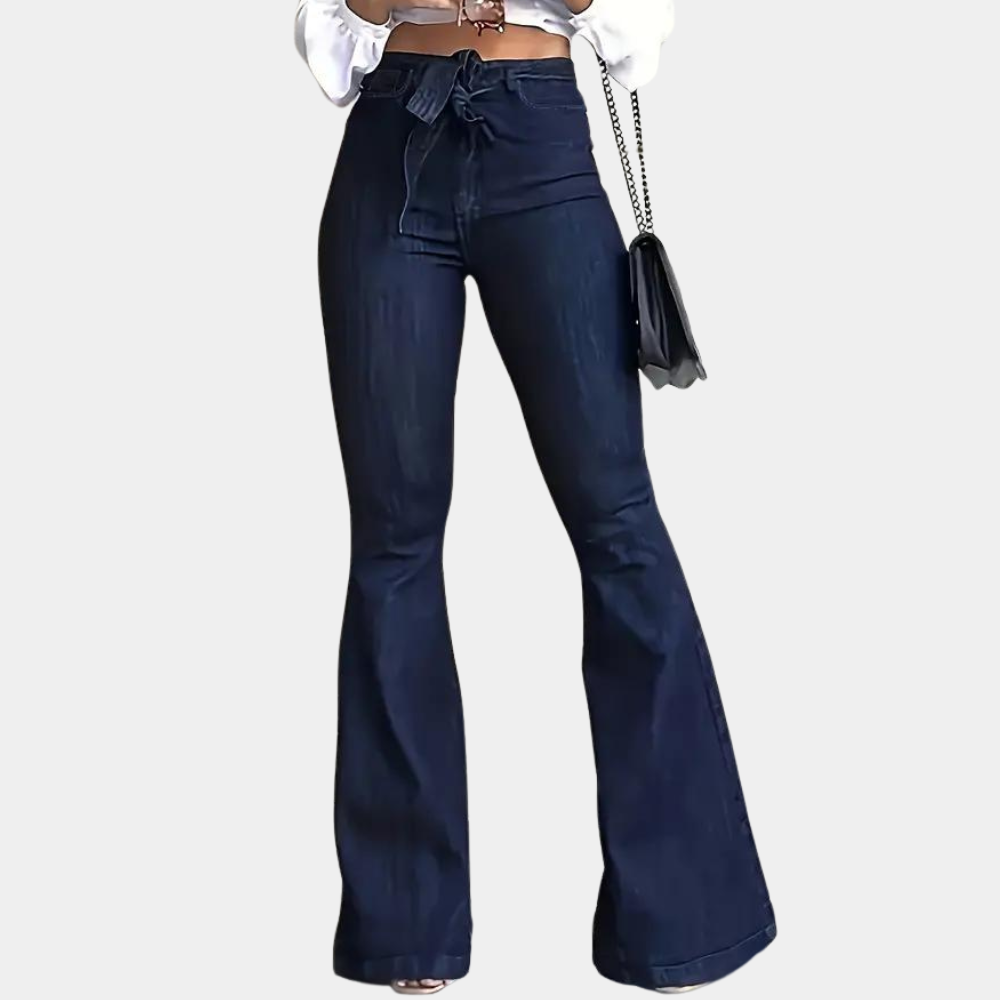 Stylish women's high-waisted trousers with a flared cut from Terza