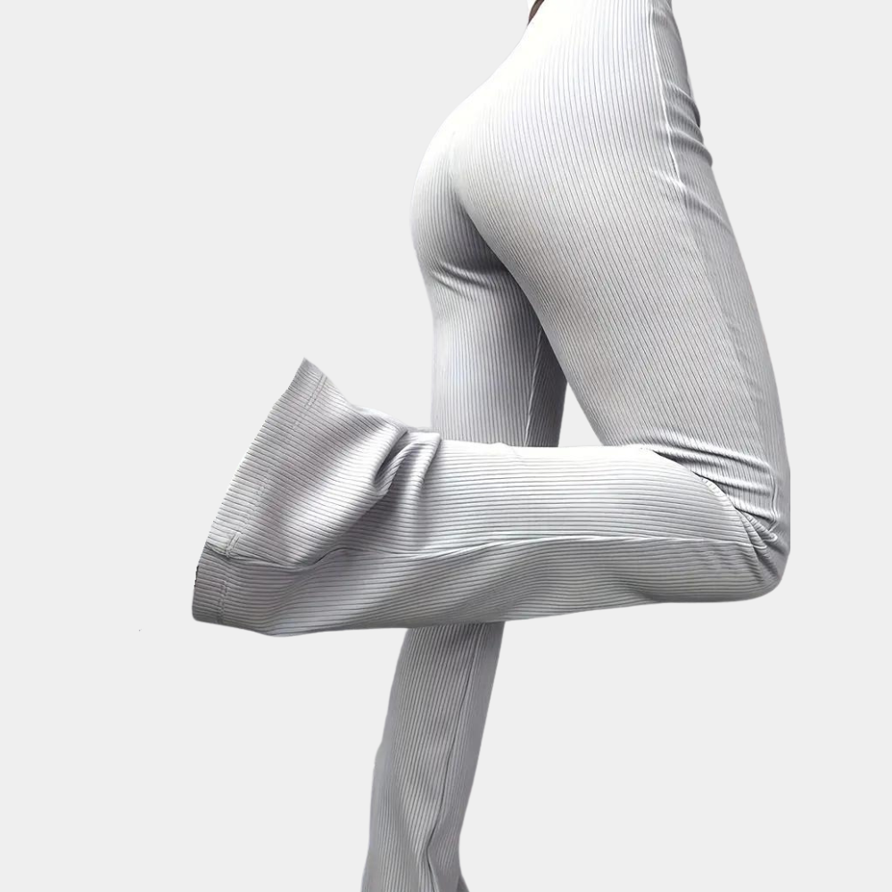 Franca - Elegant wide-legged pinstripe trousers for women