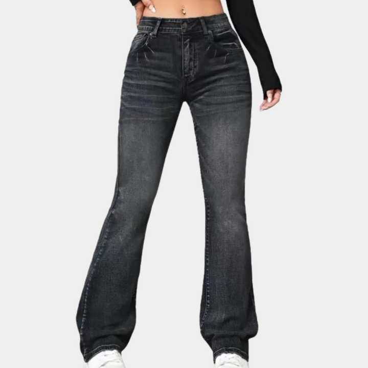 Delphine - Stylish women's high-waisted trousers with an elegant, flared cut