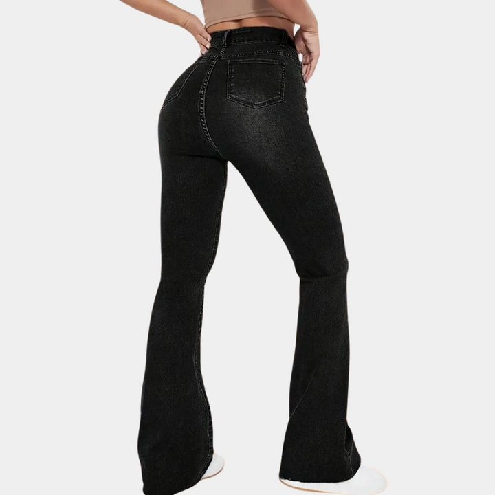 Colette - Stylish women's high-waisted trousers with fashionable legs