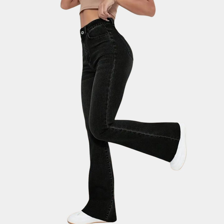 Colette - Stylish women's high-waisted trousers with fashionable legs