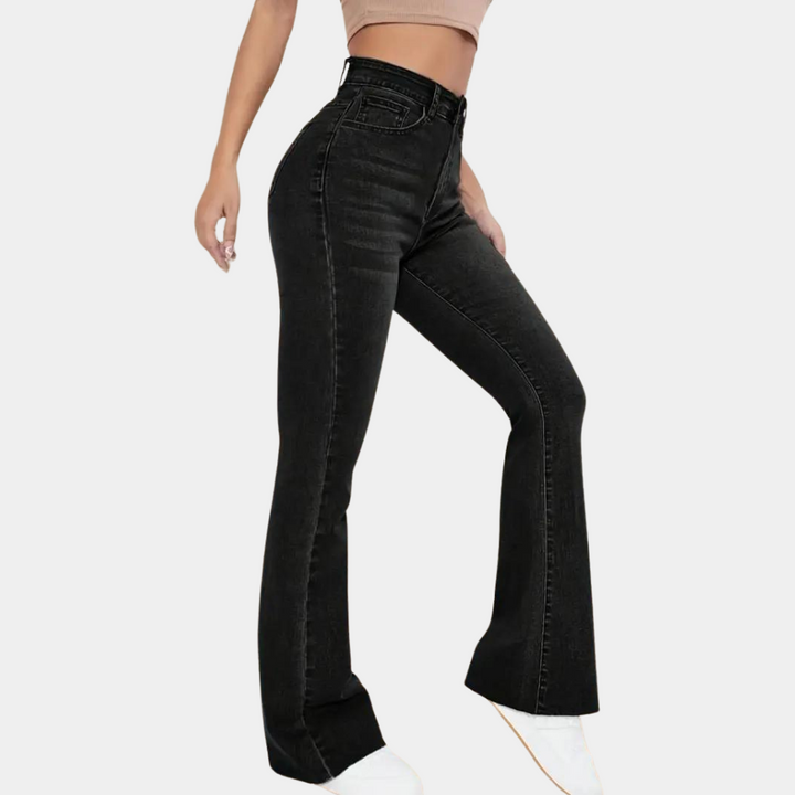 Colette - Stylish women's high-waisted trousers with fashionable legs