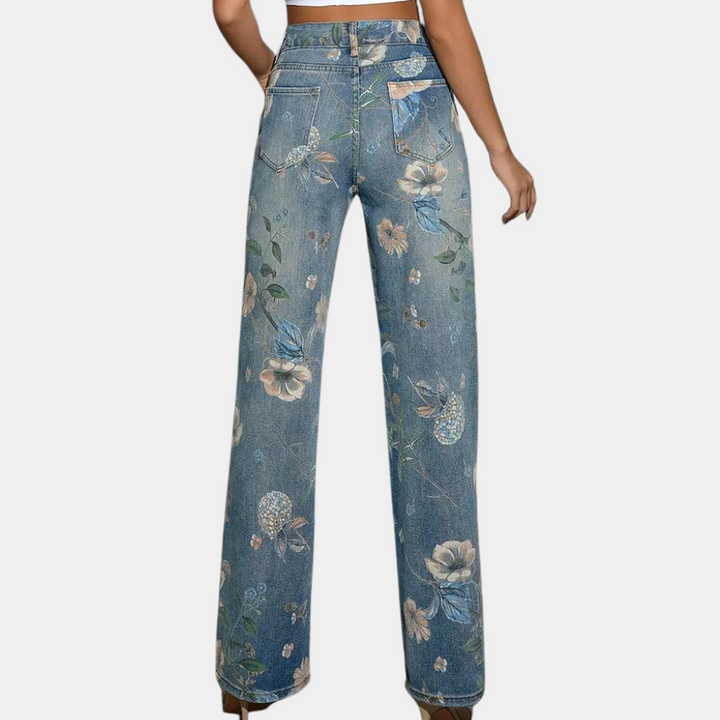Asenka - Stylish Women's Jeans in Floral Pattern