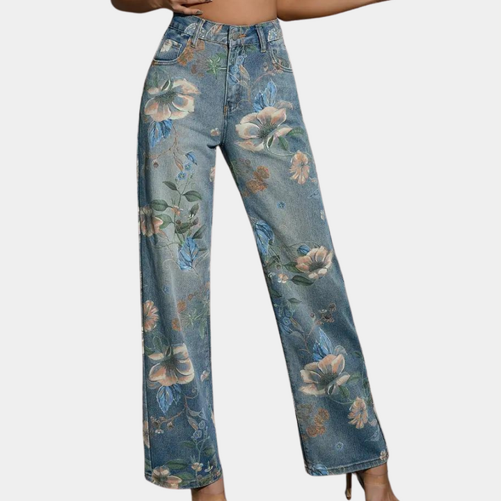 Asenka - Stylish Women's Jeans in Floral Pattern