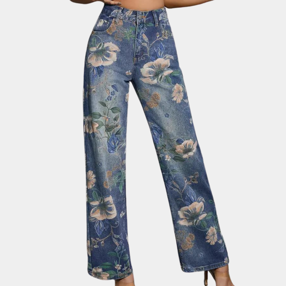 Asenka - Stylish Women's Jeans in Floral Pattern
