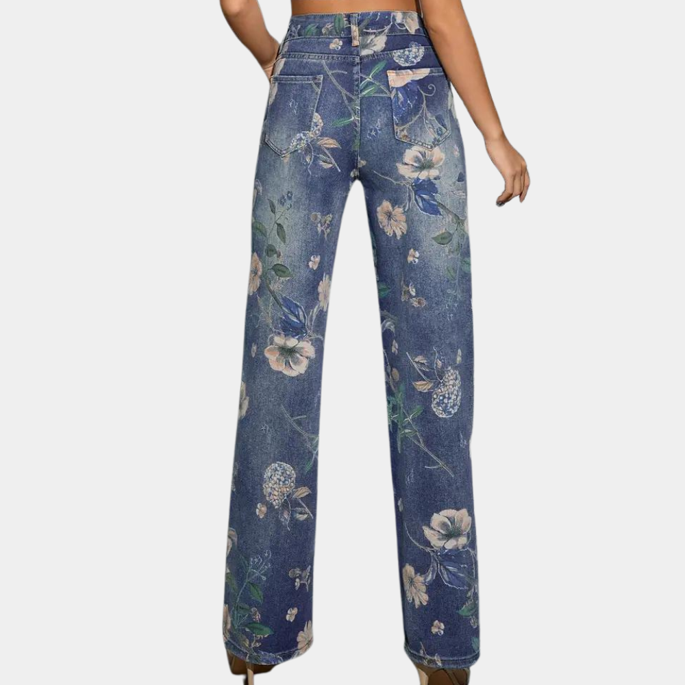 Asenka - Stylish Women's Jeans in Floral Pattern