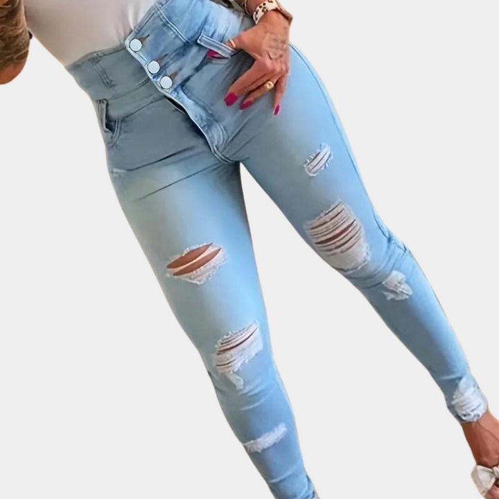 Elizabete - Stylish women's high-waisted jeans that accentuate the silhouette