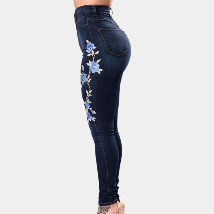 Ingrida - Elegant embroidered skinny jeans for modern women