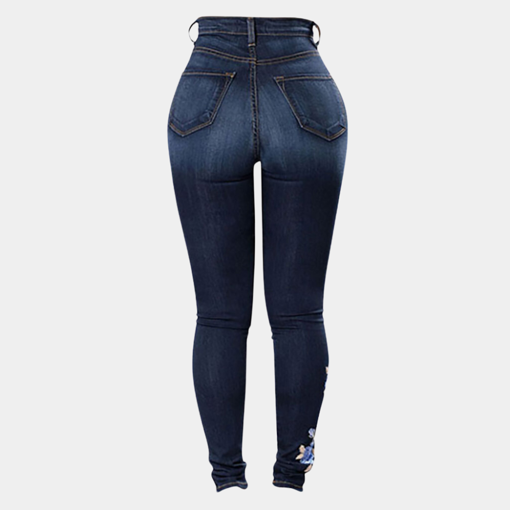 Ingrida - Elegant embroidered skinny jeans for modern women