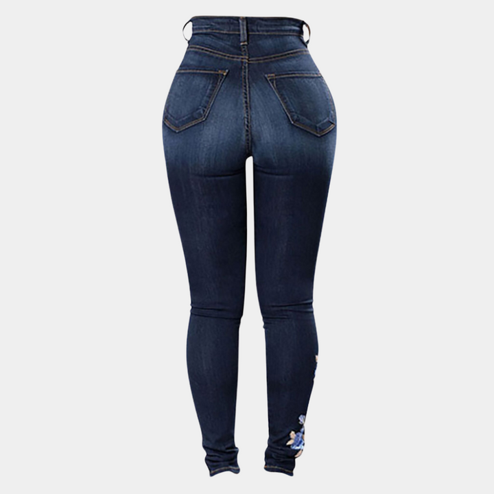 Ingrida - Elegant embroidered skinny jeans for modern women