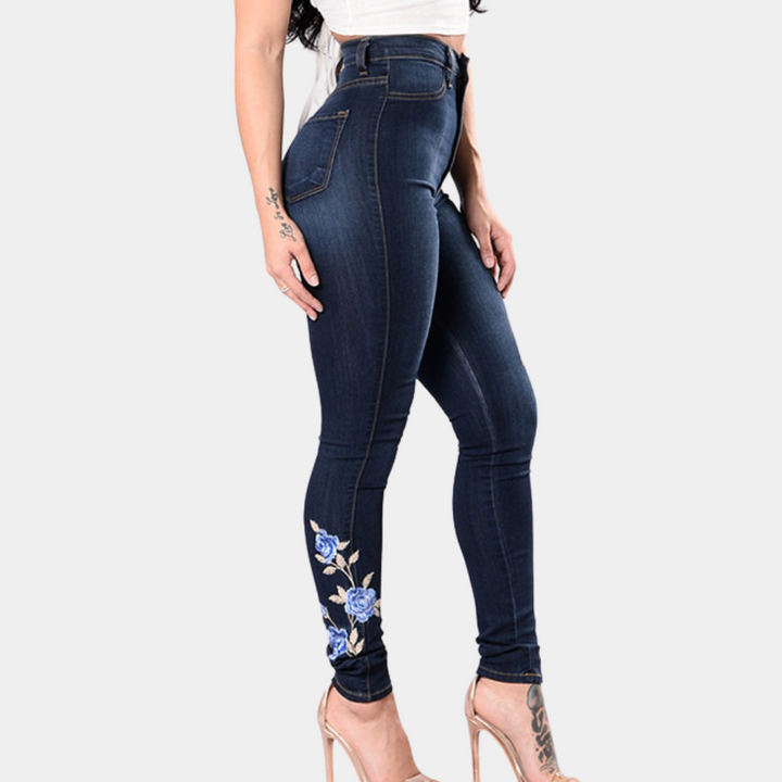 Ingrida - Elegant embroidered skinny jeans for modern women