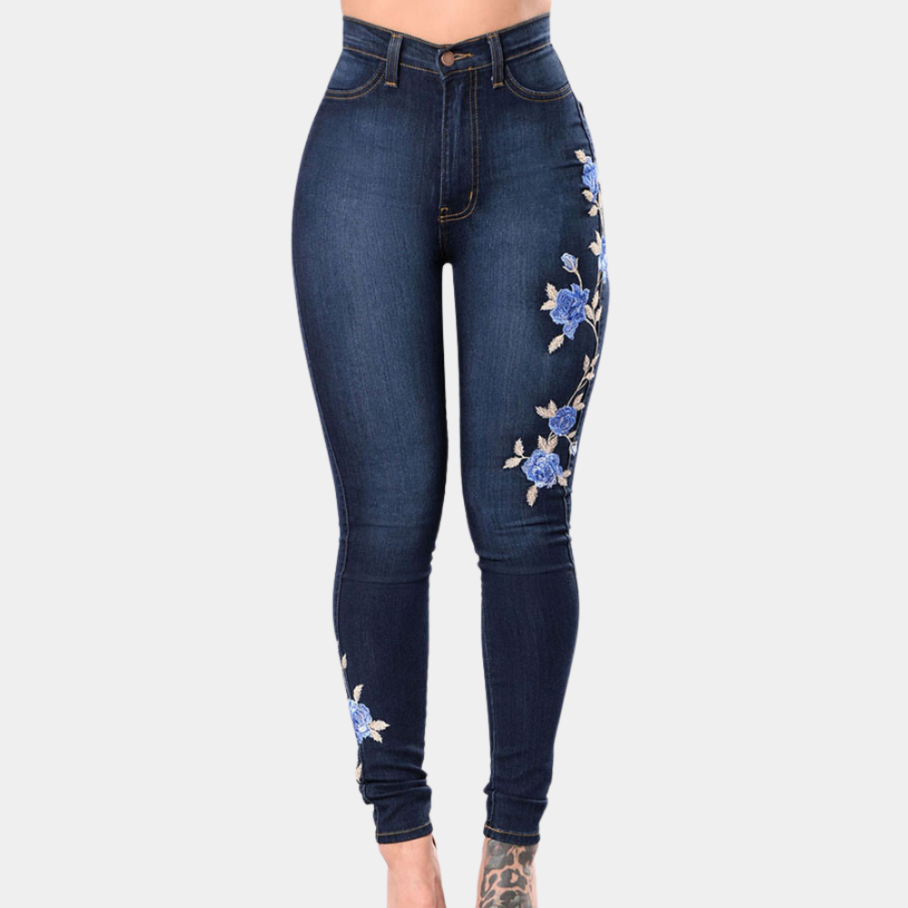 Ingrida - Elegant embroidered skinny jeans for modern women