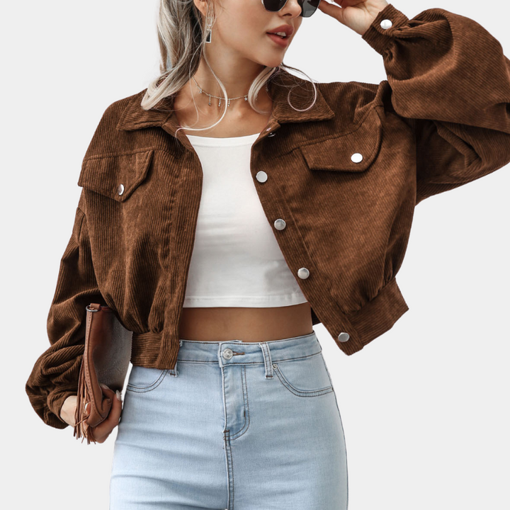 Elegant women's corduroy jacket from Roksana brand