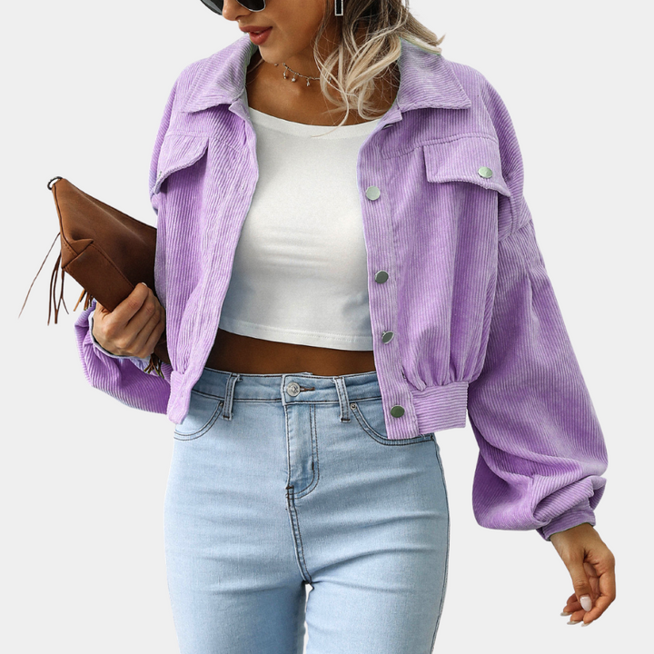 Elegant women's corduroy jacket from Roksana brand