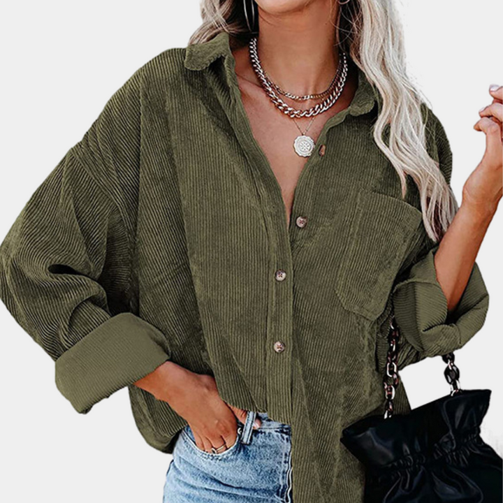 Stylish women's jacket in corduroy cut Rubyna