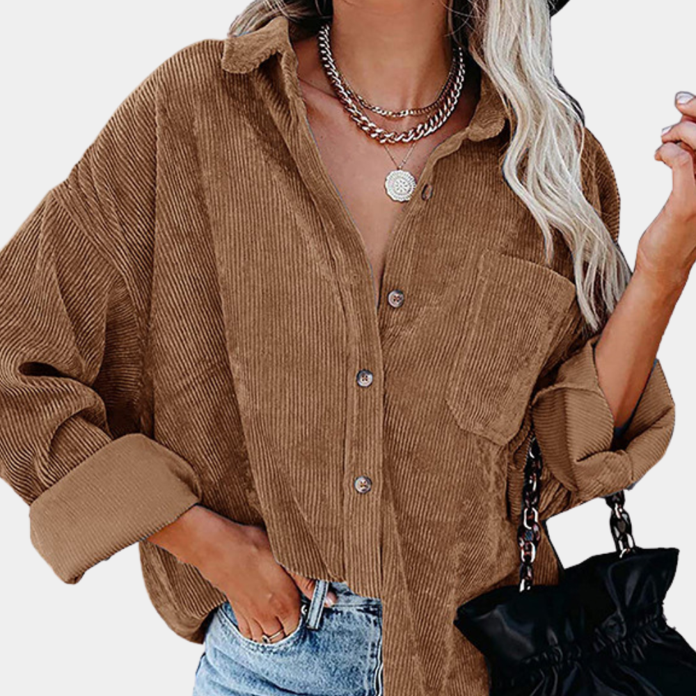 Stylish women's jacket in corduroy cut Rubyna