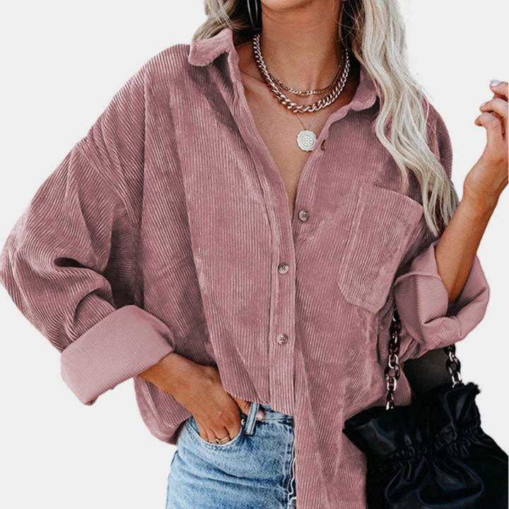 Stylish women's jacket in corduroy cut Rubyna